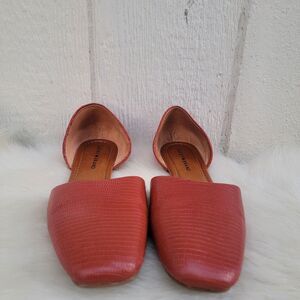 Lucky brand Drowe D'orsay  leather red flats  sz 9